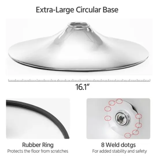 Yaheetech 2PCS Swivel Adjustable Bar Stools with Large Steel Pedestal Base for Bar Counter image {5}