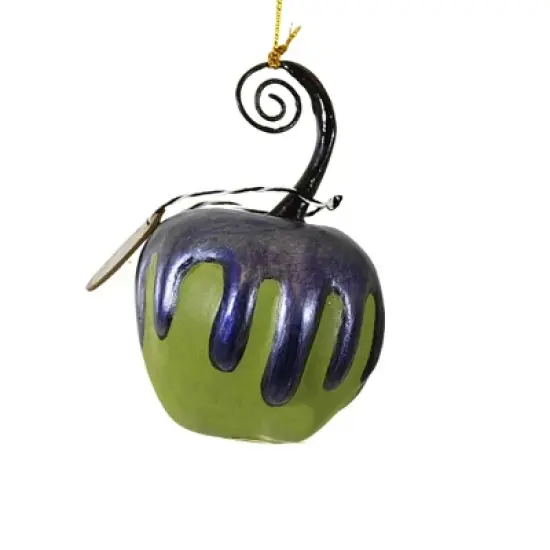 Bethany Lowe 3.5 Inch Green Apple With Purple Poison Halloween Tree Ornament , Halloween Decor Halloween  Skull (1PC) image {1}