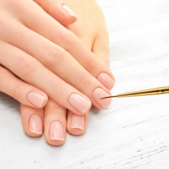 Unique Bargains Nail Painting Brushes for Home DIY Gold Tone Clear White 1 Pc image {1}