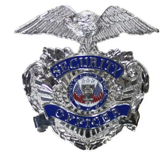 Silver/Blue Eagle Security Officer Badge (Nickel) by Solar 1 image {1}