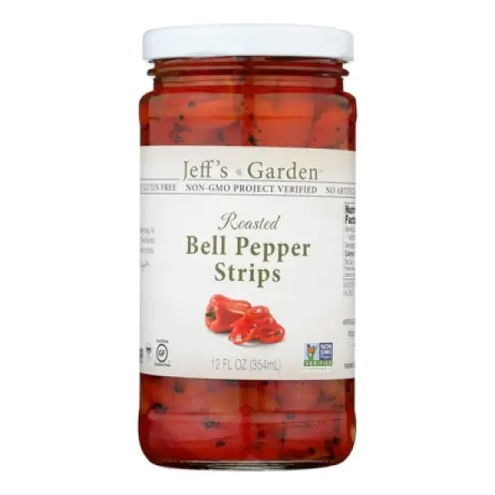 Jeff's Garden Roasted Bell Pepper Strips - Case of 6/12 oz image {1}