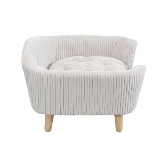 Christopher Knight Home Floyd Modern Upholstered Dog Bed for Small Dog with Rubberwood Legs image {4}