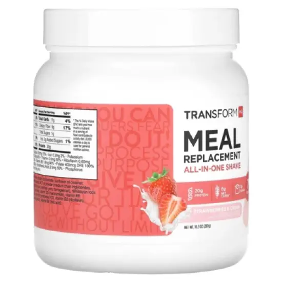 TransformHQ Meal Replacement, All-In-One Shake, Strawberries & Cream, 10.3 oz (287 g) image {3}