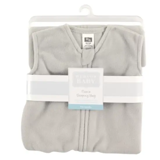 Hudson Baby Infant Plush Sleeping Bag, Sack, Blanket, Solid Light Gray Fleece image {1}
