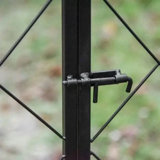 Resenkos Garden Arch Plant Support Trellis,85" Garden Arch Arbor, Metal Arch Trellis with Gate, Black image {8}