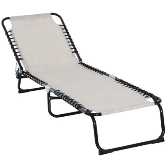 PAGED Folding Chaise Lounge Portable Lounge Chair Outdoor with 4-Position Reclining Back for Camping, Beach, Party, Picnics, Patio image {6}