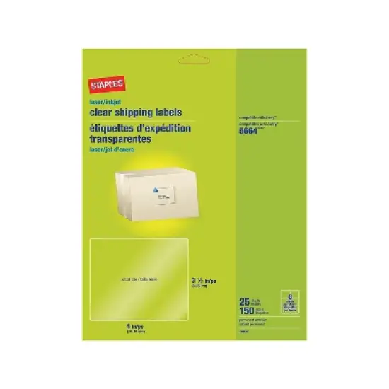Staples Laser/Inkjet Shipping Labels 3 1/3 x 18090 image {2}