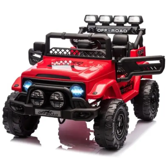 12V Ride-On Truck Car for Kids &ndash; Battery Powered Electric Vehicle with Remote Control, Spring Suspension, LED Lights, Bluetooth & 3 Speeds image {11}