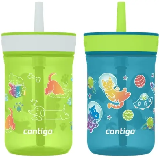 Contigo Kid's 14 oz. Leighton Spill-Proof Tumbler with Straw 2-Pack image {5}