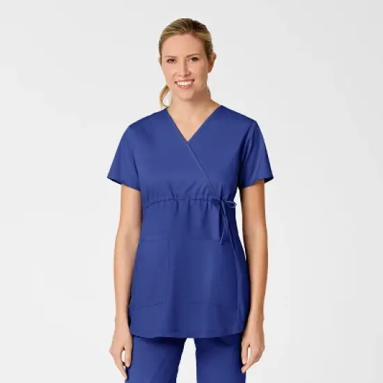 Wink Maternity Mock Wrap Scrub Top image {19}