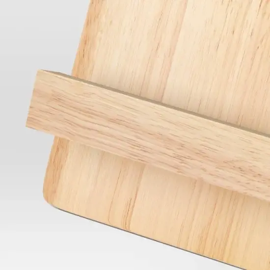 Wood Cookbook/Tablet Holder - Threshold&trade;: Rubberwood Stand, Kitchen Storage, Hand Wash, Brown, 10.31" Height image {2}