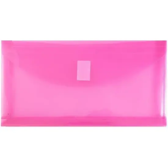 JAM Paper 5 1/4'' x 10'' 12pk Plastic Envelopes with Hook & Loop Closure, 1" Expansion image {6}