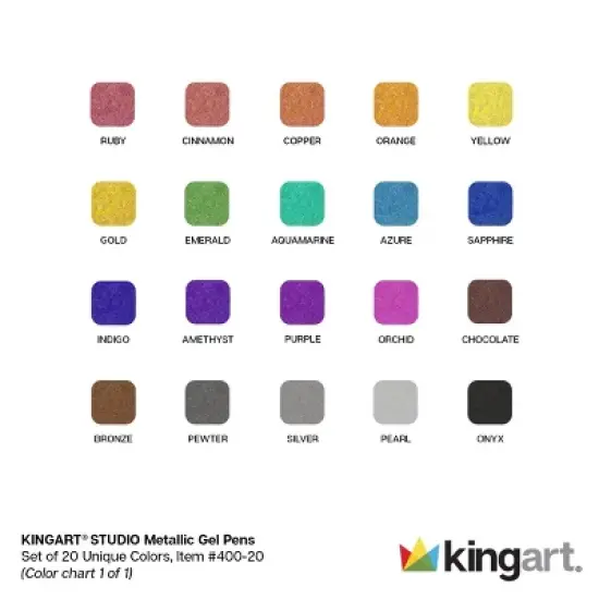 KINGART Gel Pens 20 Metallic Colors image {7}