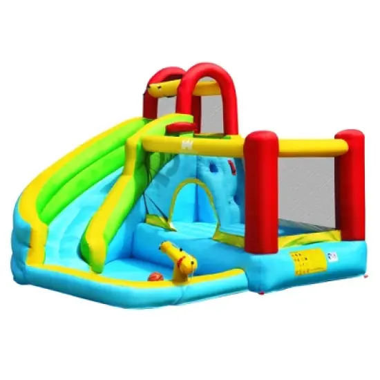 Costway Inflatable Kids Water Slide Jumper Bounce House Splash Water Pool W/ 735W Blower image {3}