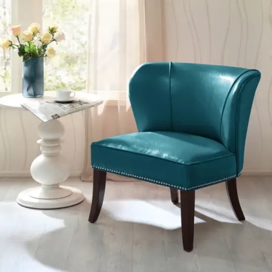 Hilton Concave Back Armless Chair - Peacock Blue image {4}
