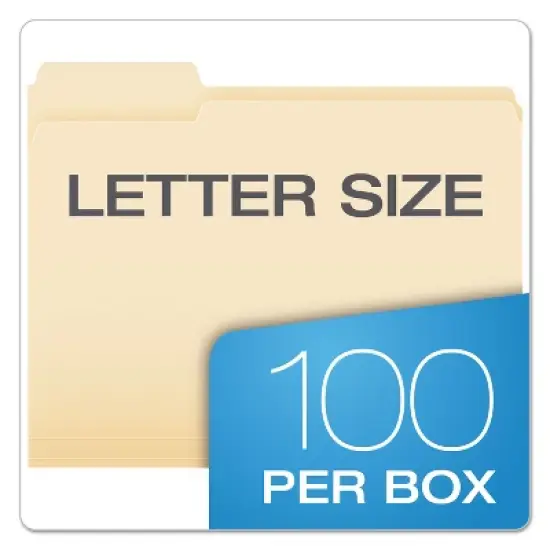 Pendaflex Essentials File Folders 1/3 Cut Top Tab Letter Manila 100/Box 75213 image {5}