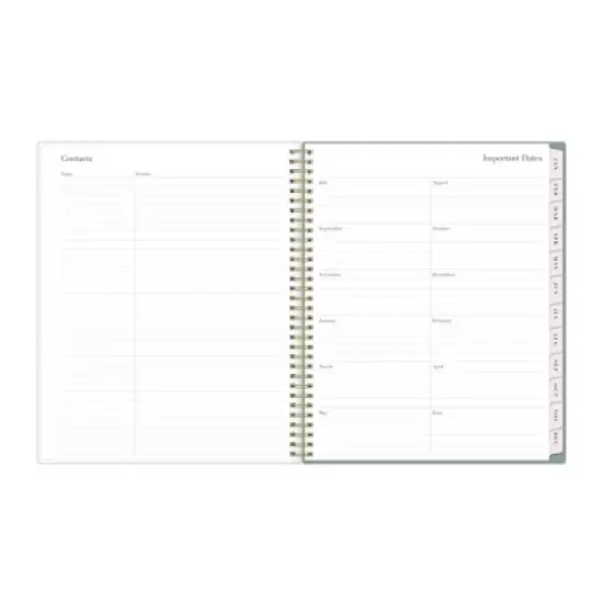 Blue Sky Rachel Parcell 2025-2026 Weekly/Monthly Wirebound Planner 8.5"x11" Clear Cover Cosmic Sea Mist image {8}