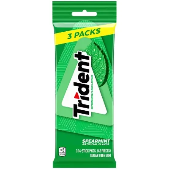 Trident Spearmint Chewing Gums - 2.816oz/3pk image {1}