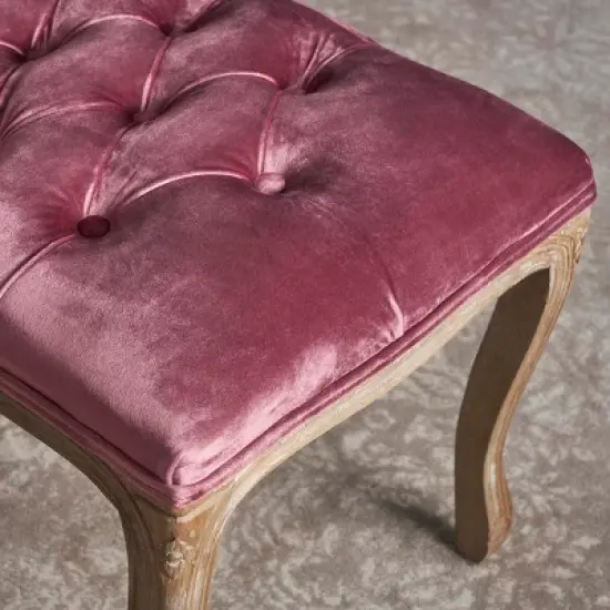 Tassia New Velvet Tufted Bench - Blush - Christopher Knight Home image {3}