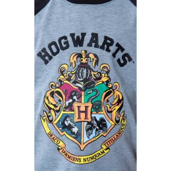 Harry Potter Boys' Hogwarts Castle Raglan Shirt and Shorts 2 PC Pajama Set Black image {3}