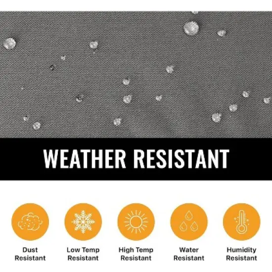 KHOMO GEAR Heavy Duty Outdoor Furniture Cover - Waterproof Square & Rectangular Covers with Air Vents - for Ottoman, Tables - Gray image {3}