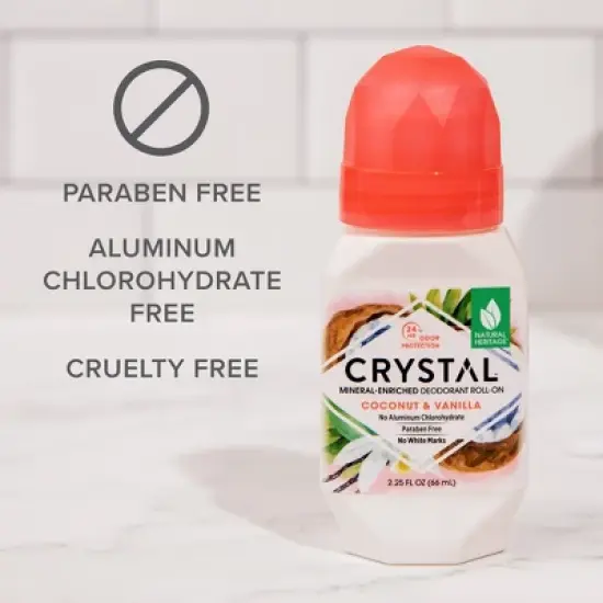 Crystal Mineral Roll-On Deodorant Coconut + Vanilla - 2.25 fl oz image {3}