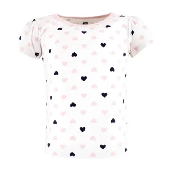 Hudson Baby Infant Girl Short Sleeve T-Shirts, Girl Daddy Pink Navy image {3}