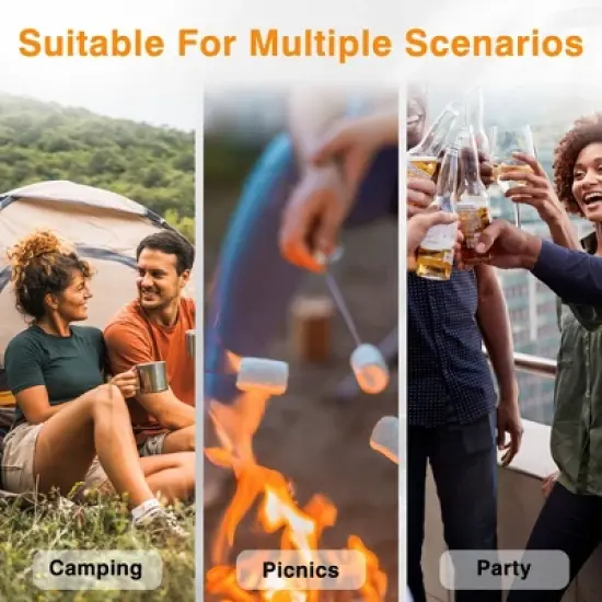 R.W. Flame 19-Inch Outdoor Fire Pit &ndash; Smokeless， Stainless Steel Portable Fire Pit for Camping, Patio, and Outdoor Use &ndash; Wood or  Burning Bonfire image {6}