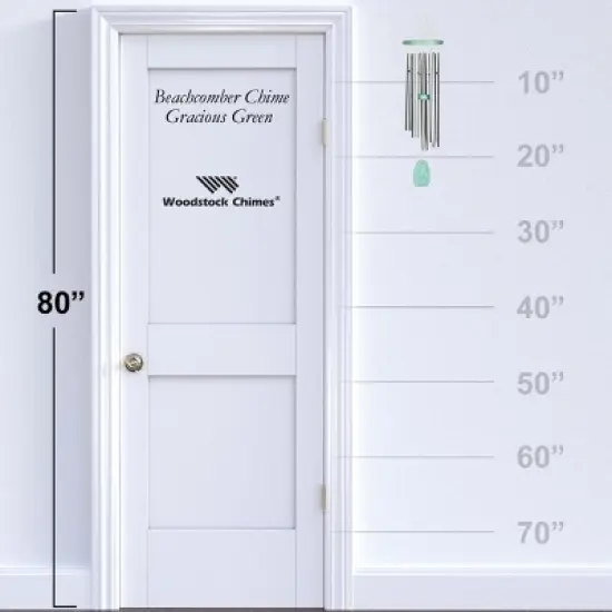 Woodstock Wind Chimes Signature Collection, Woodstock Beachcomber Chime, 24'' Silver Wind Chime BCGG image {3}