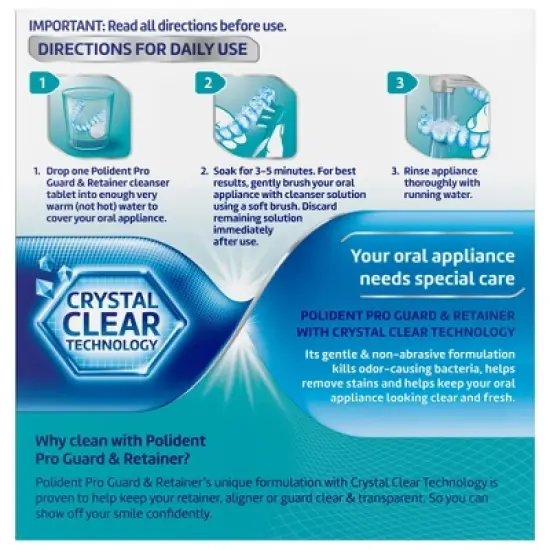 Polident ProGuard and Retainer Denture Cleaner - 3pk image {5}