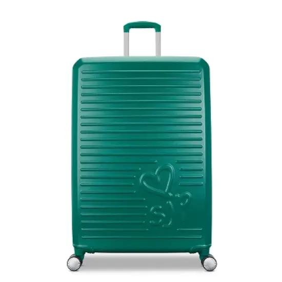 Sarah Jessica Parker Signature Hardside Expandable Large Checked Spinner Suitcase - Emerald image {1}