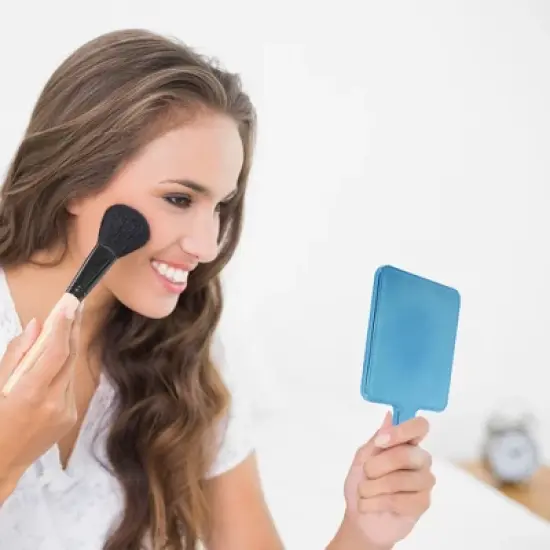 Unique Bargains Portable Chrome Handheld Mirror 1 Pc image {2}