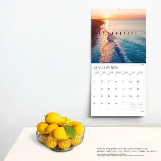 Plato 2023-2024 Wall Calendar 12"x12" Beaches image {3}