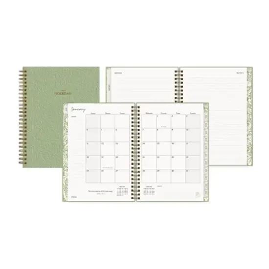 Morris & Co. by Blue Sky 5.875"x8.625" 2026&nbsp;Weekly/Monthly Wirebound Planner Hardcover Debossed Brer Rabbit Green image {3}