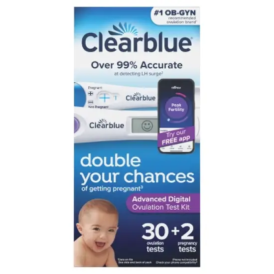 Clearblue Advanced Digital Ovulation Test + 2 Pregnancy Test - 30ct image {15}