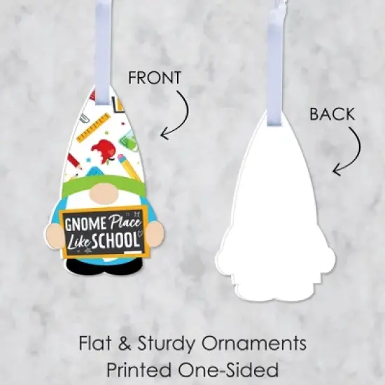 Big Dot of Happiness School Gnomes - Teacher and Classroom Decorations - Tree Ornaments - Set of 12 image {5}
