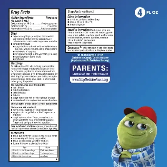 Mucinex Children's Multi-Symptom Cold Medicine Liquid - Very Berry - 4 fl oz image {8}