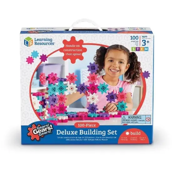 Learning Resources Gears! Gears! Gears! Deluxe Building Set, 100 Pieces, Pink image {5}