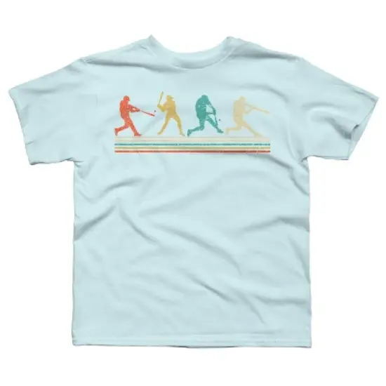 Boy's Design By Humans Vintage Distressed Baseball Swing By LuckyCharm99 T-Shirt image {3}