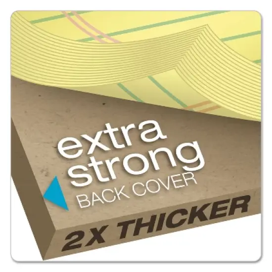 TOPS Docket Ruled Perforated Pads 8 1/2 x 11 3/4 Canary 50 Sheets Dozen 63400 image {1}