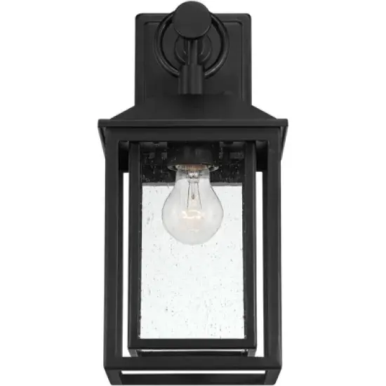 Franklin Iron Works Califa Mission Outdoor Wall Light Fixture Black Metal 15 1/4" Clear Seedy Glass for Post Exterior Barn Deck House Porch Yard Patio image {3}