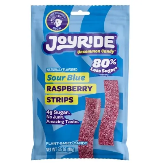 JOYRIDE Candy Sour Blue Raspberry Gummy Strips - 3.5oz image {2}