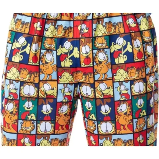 Nickelodeon Mens' Garfield Odie Comic Strip Chill Out Sleep Pajama Set Multicolored image {3}