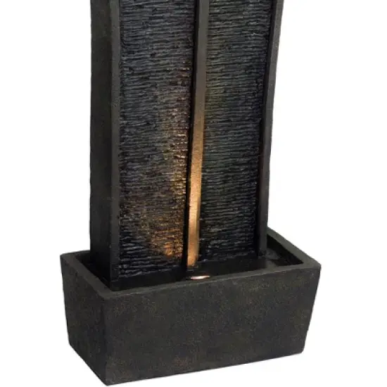 NAYSAYE Fountain Polyresin Tower Design with Cascading Water for Garden Patio Indoor Outdoor, Gray, 18"*10.5"*41" image {3}