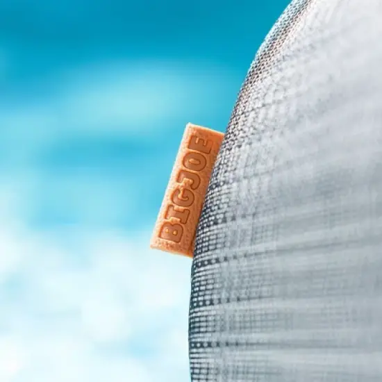 Big Joe Lux Patio Pouf, Black and White Chevron Premium Vinyl Mesh, Durable UV Protected Polyester Blend image {5}