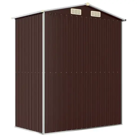 vidaXL Garden Shed Dark Brown Galvanized Steel Large Sliding Components image {4}