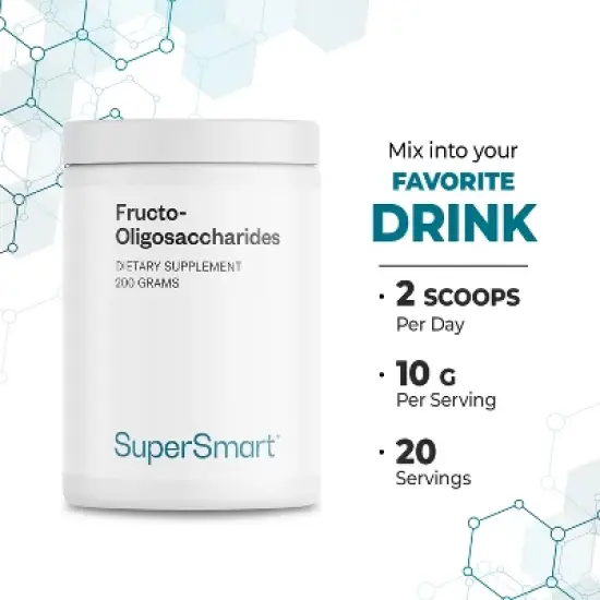 SuperSmart Fructo Oligosaccharides Powder (Prebiotics FOS) - Oligofructose Inulin - Fiber Supplement | Non-GMO & Gluten Free - 200 g image {5}