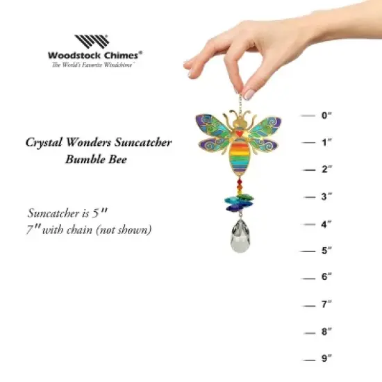 Woodstock Wind Chimes Woodstock Rainbow Makers Collection, Crystal Wonders, 5'' Bumble Bee Crystal Suncatcher CWBEE image {3}