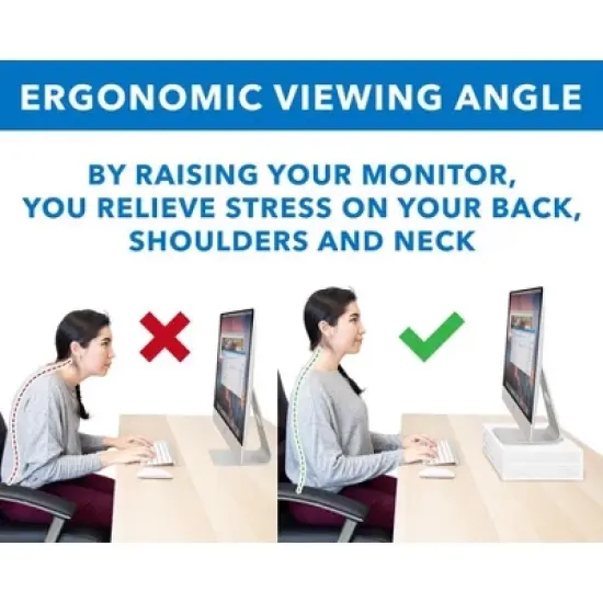 Mount-It! Mesh Computer Monitor Stand Riser | Desk Organizer with 2 Pullout Storage Drawers for Desktop, Laptop, Printer Accessories & Office Supplies image {5}