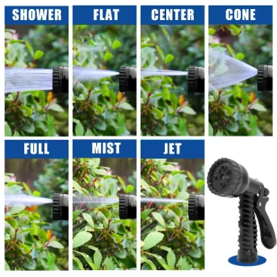 GardenJoy Expandable Water Hose 100ft (50ft &times; 2Pack) with 7 Function Spray Nozzle image {3}